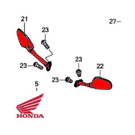 88120-MJE-D01 : Espejo retrovisor izquierdo original Honda CB650 CBR650