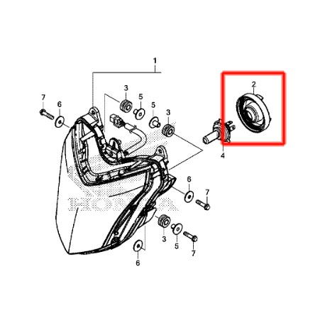 33126-S0A-003 : Junta de goma para faro CB650 CBR650