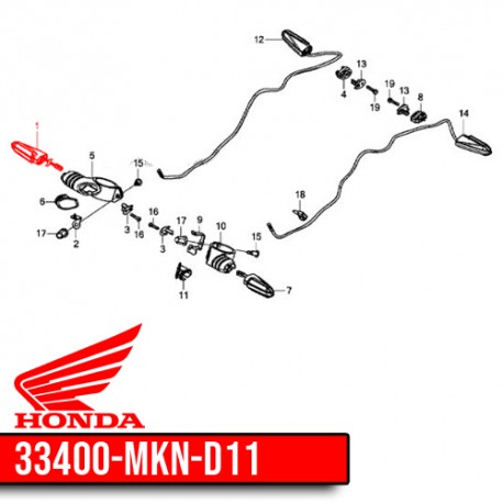 33400-MKN-D11 : Indicatori di direzione originali CBR650R CB650 CBR650